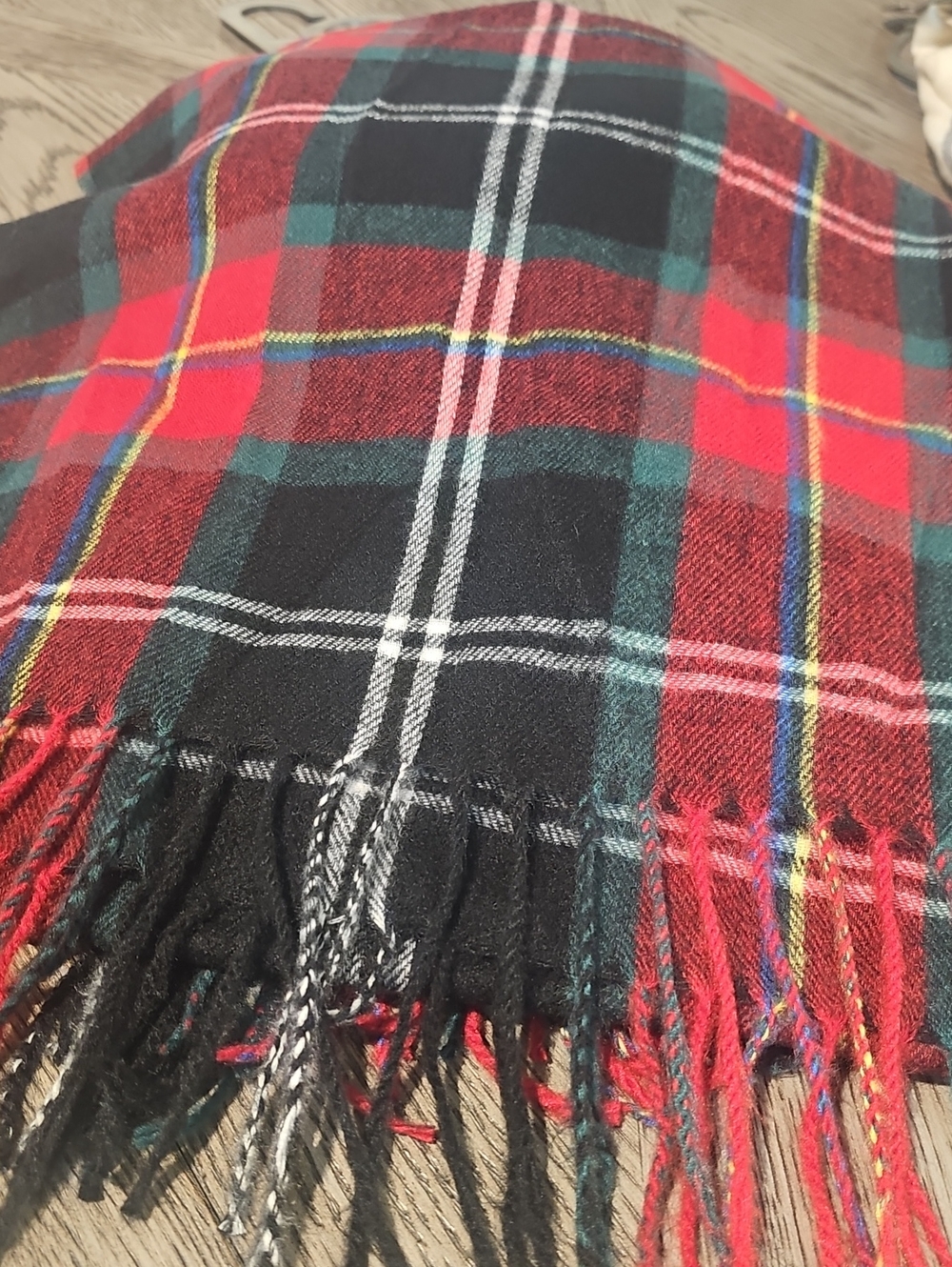 Style & Co. Tartan Plaid Fringe Wrap Scarf NWT $28